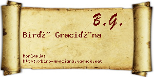Biró Graciána névjegykártya